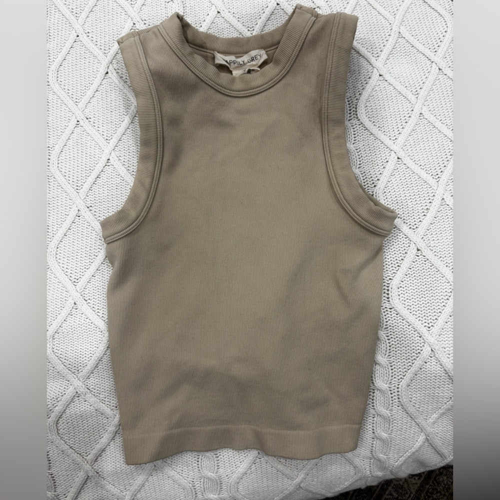 Happily Grey Ribbed crop Top